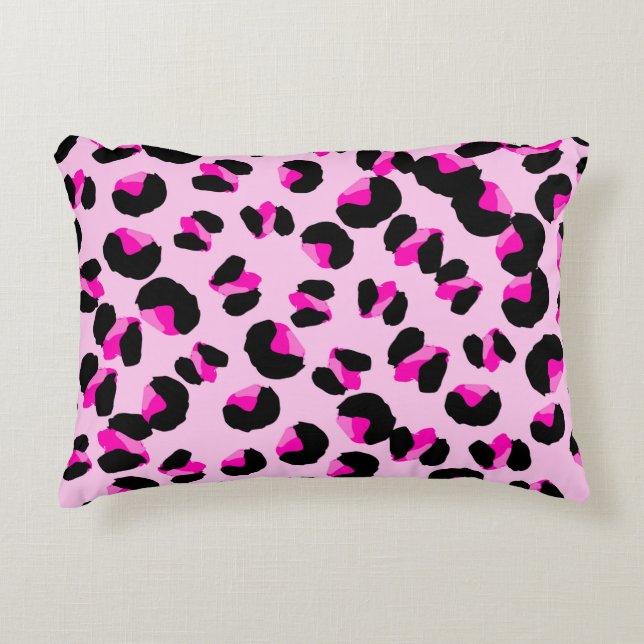 Pink leopard. Animal skin pattern. Leopard. Panthe Decorative Cushion (Front)