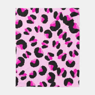 Pink leopard. Animal skin pattern. Leopard. Panthe Fleece Blanket