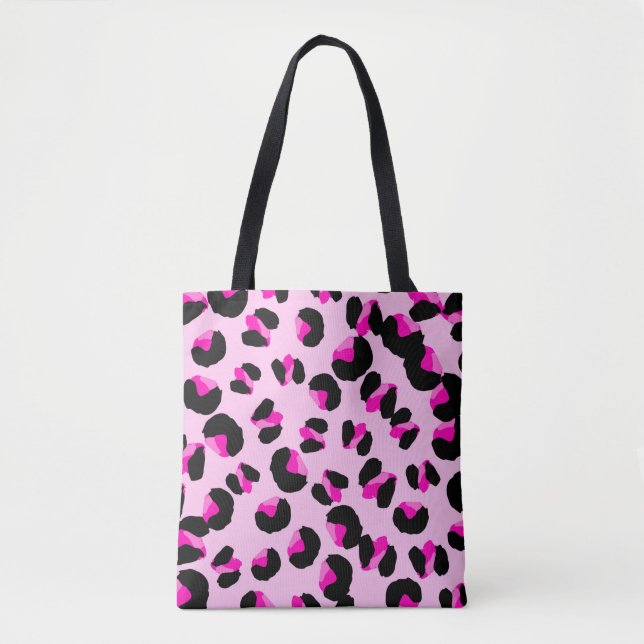 Pink leopard. Animal skin pattern. Leopard. Panthe Tote Bag (Front)