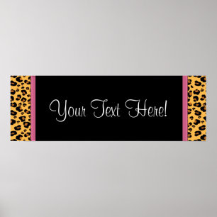Pink Leopard Baby Shower Banner Poster