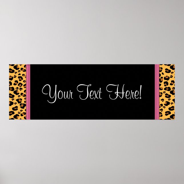 Pink Leopard Baby Shower Banner Poster (Front)