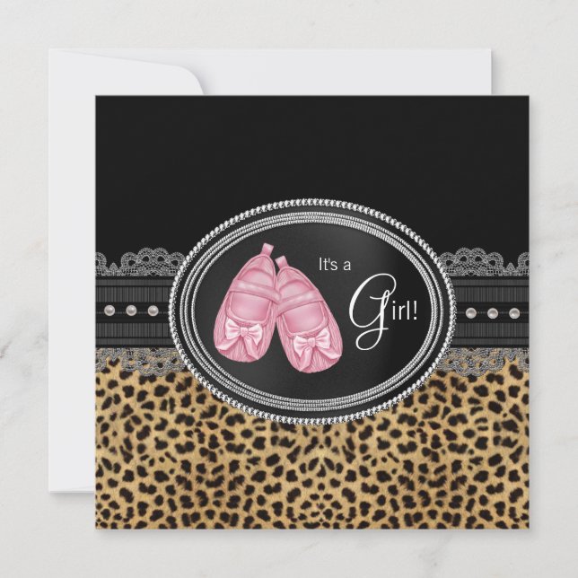 Pink Leopard Baby Shower Invitation (Front)