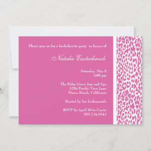 Pink Leopard Bachelorette Party Invitation