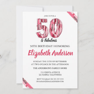 Pink Leopard Brush Stroke 50 and Fabulous Birthday