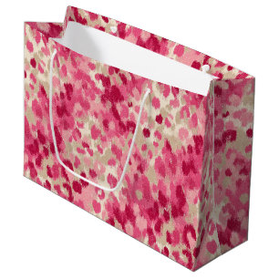 Pink Leopard Brush Stroke Seamless Pattern Large Gift Bag