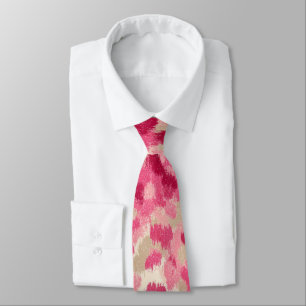 Pink Leopard Brush Stroke Seamless Pattern Tie