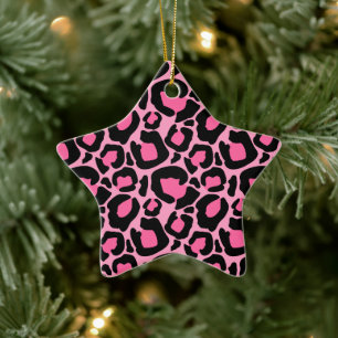 Pink Leopard Ceramic Ornament