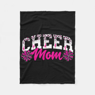 Pink Leopard Cheer Mum Cheerleader Mama Cheerleadi Fleece Blanket