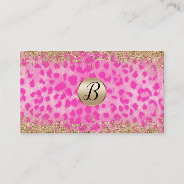 Pink Leopard Cheetah Gold Glitter Customer Loyalty (Front)