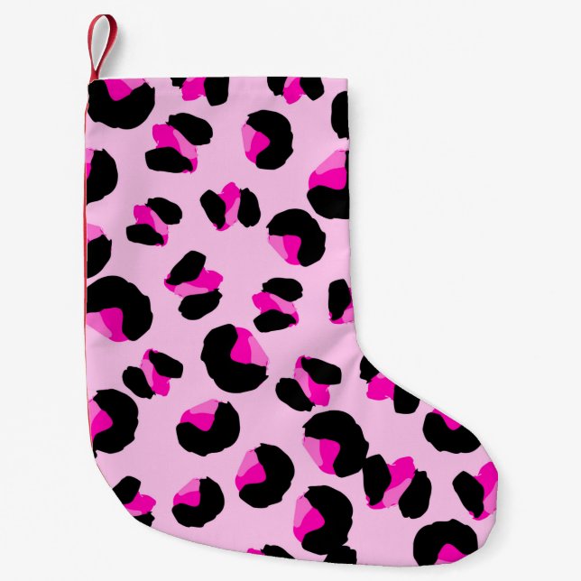 Pink Leopard Christmas Stocking (Front)
