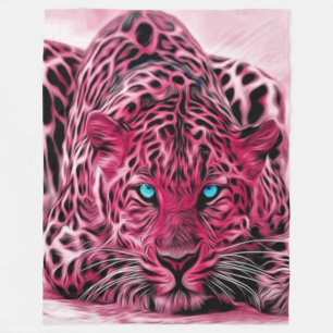 Pink Leopard Custom Fleece Blanket, Large Blanket