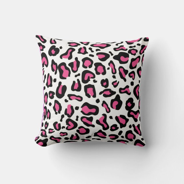 Pink Leopard Design Throw Pillow Home Decor (Front)