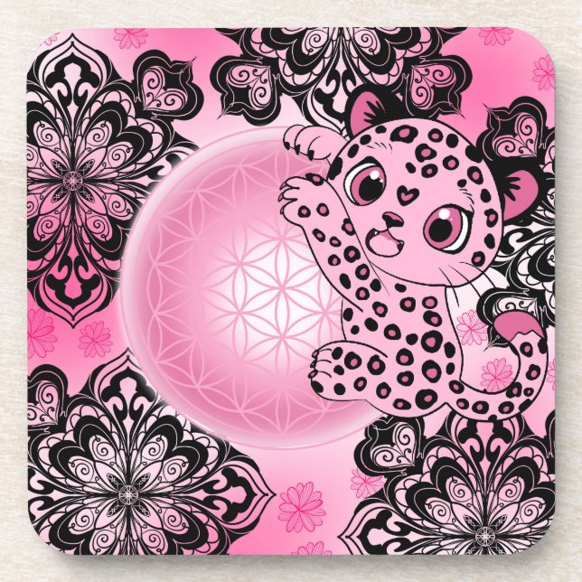 Pink Leopard Harmony Coaster (Front)