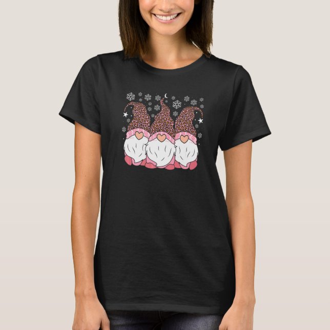 Pink Leopard Hat Gnomes Christmas Day Women's Appa T-Shirt (Front)