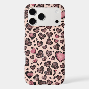 Pink Leopard Heart Pattern on Blush