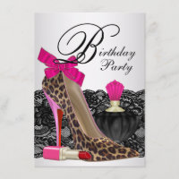 Pink Leopard High Heel Shoe Girly Birthday Party