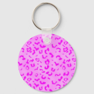 Pink leopard key ring