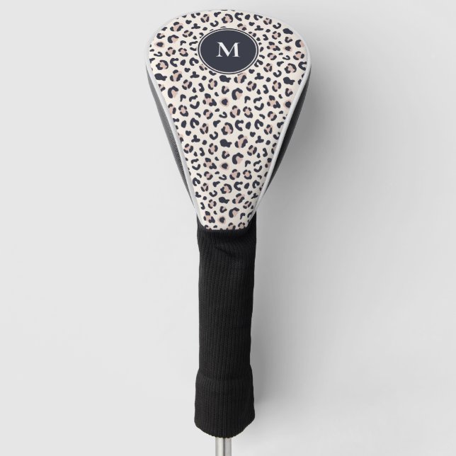 Pink leopard monogram Golf Head Cover (Front)