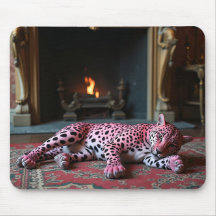 Pink leopard mousepad