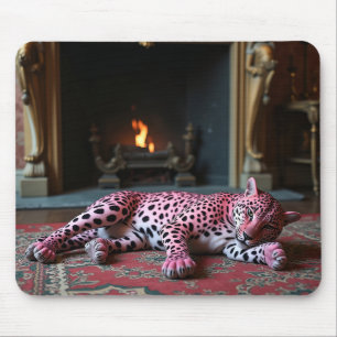 Pink leopard mousepad