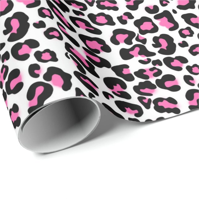 Pink leopard pattern baby girl's wrapping paper (Roll Corner)
