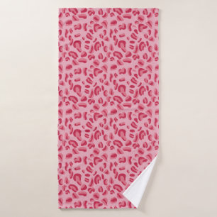 Pink Leopard Pattern Bath Towel