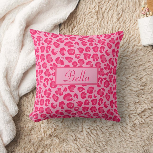 Pink Leopard Pattern Cushion (Blanket)