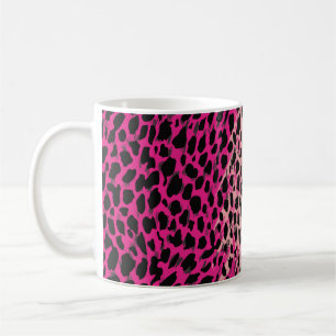 Pink leopard pattern textile fabricanimal,backgrou coffee mug