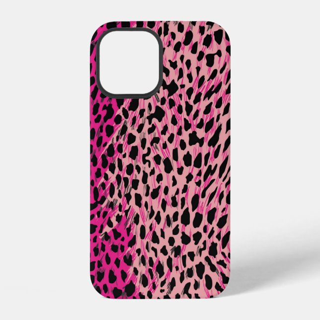 Pink leopard pattern textile fabricanimal,backgrou iPhone case (Back)