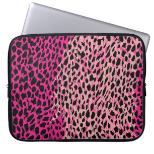 Pink leopard pattern textile fabricanimal,backgrou laptop sleeve