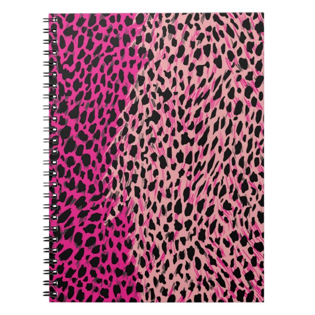 Pink leopard pattern textile fabricanimal,backgrou notebook (Front)