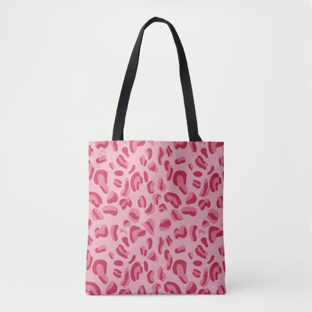 Pink Leopard Pattern Tote Bag (Front)