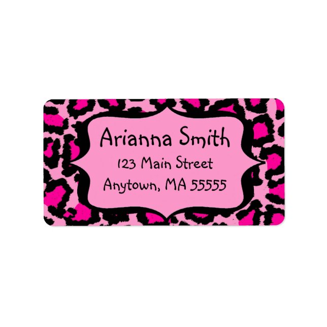 Pink Leopard Print Address Labels (Front)