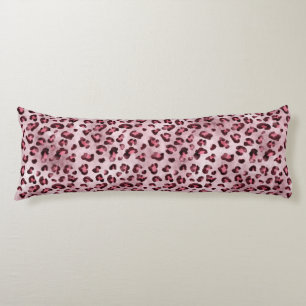 Pink Leopard Print Artistic Wild Cat Fur Texture Body Cushion