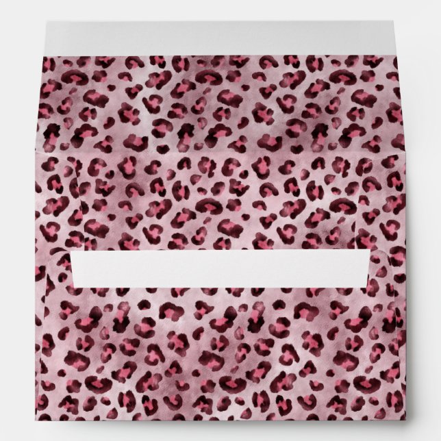 Pink Leopard Print Artistic Wild Cat Fur Texture Envelope (Back (Bottom))