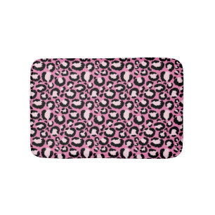 Pink Leopard Print Bath Mat