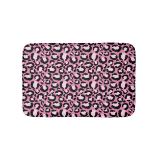 Pink Leopard Print Bath Mat