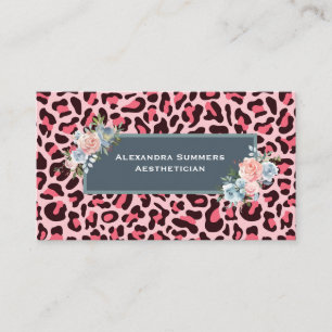 Pink Leopard Print Business Cards
