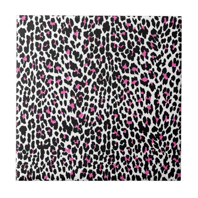 pink leopard print ceramic tile (Front)