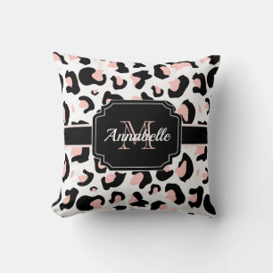Pink Leopard Print Cushion