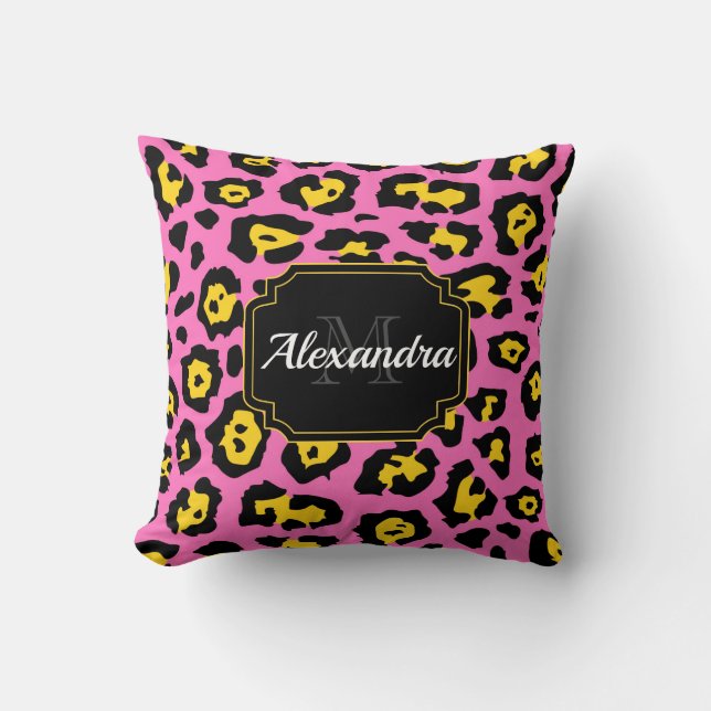 Pink Leopard Print Cushion (Front)