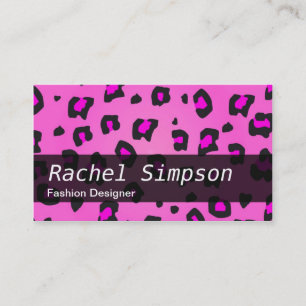 Pink Leopard Print Fashion Designer Business Card
