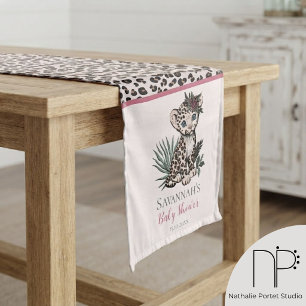 Pink Leopard Print Girl Cub Medium Table Runner
