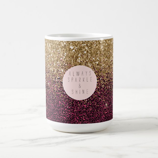 Pink Leopard Print Glitz Coffee Mug (Center)