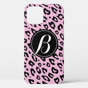 Pink leopard print iPhone 6 case with monogram