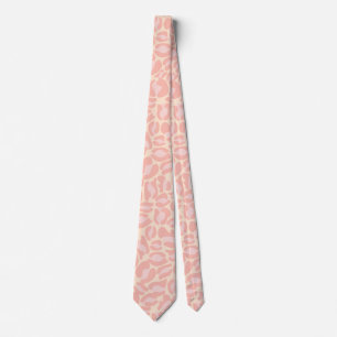 Pink Leopard Print Kitch Retro Wedding Groomsmen Tie