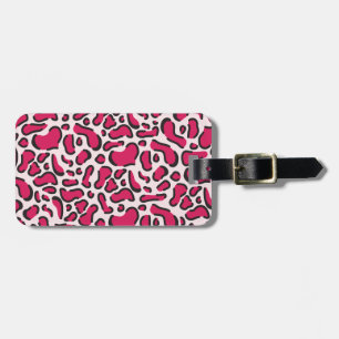 Pink leopard print luggage tag