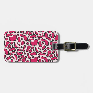 Pink leopard print luggage tag