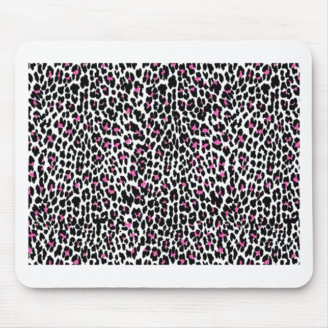 pink leopard print mouse pad (Front)
