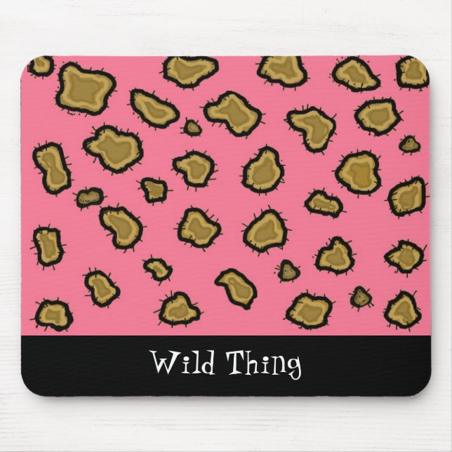 Pink Leopard Print Mouse Pad (Front)